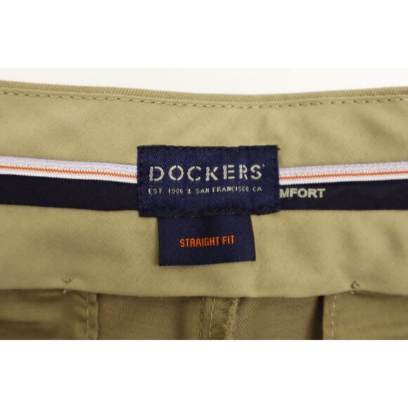 Dockers Men's Flex Comfort Waist Band Flat Front Straight Leg Khaki 36X30 New - Picture 4 of 8